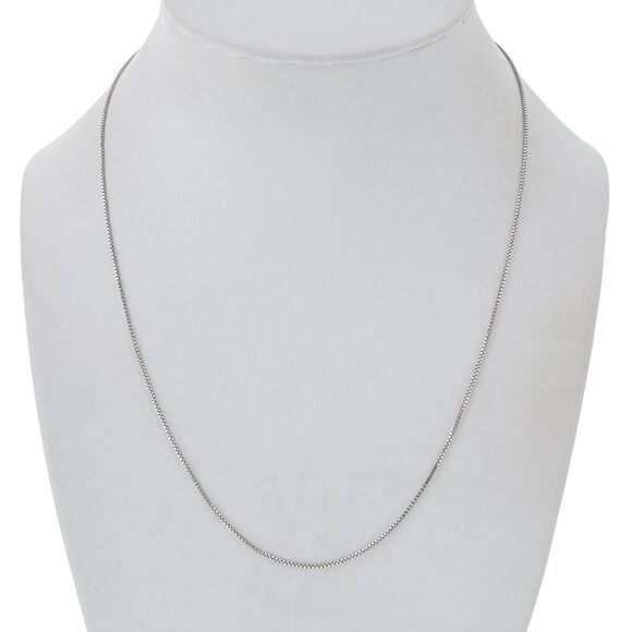 Vintage Italy Su Sterling Silver 925 1.0mm Box Chain Necklace 18" - Picture 1 of 3